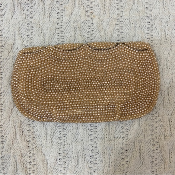 Vintage, Ricci, Creamy Pearl Beaded 2-way Clutch-Crossbody 8in x 4.5in - Picture 3 of 5